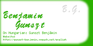 benjamin gunszt business card